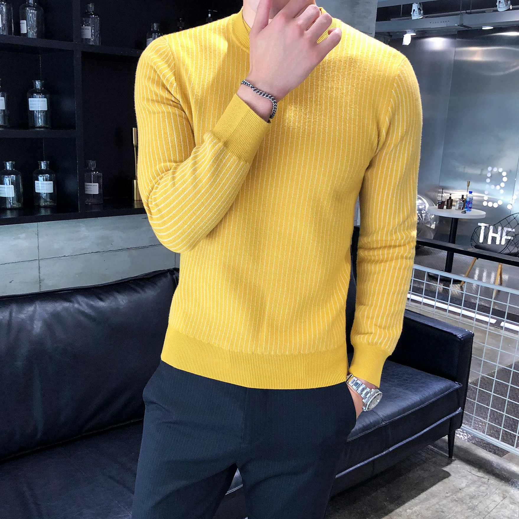 Sweater amarillo hombre Clearance