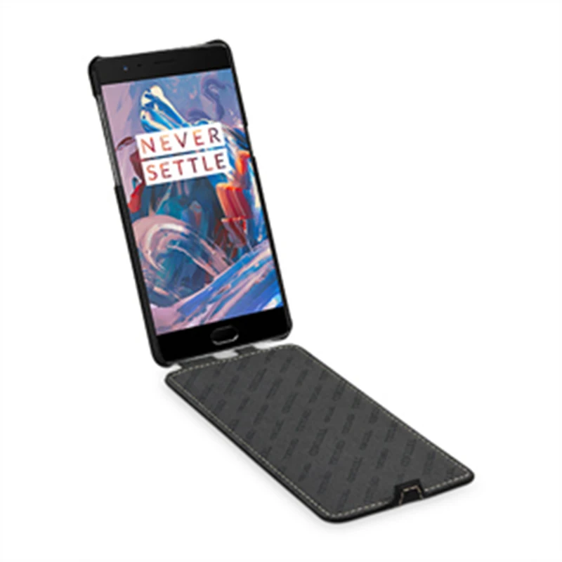 

Business Flip Cases for Oneplus 3 Case Smart On Off Phone Bag Luxury Genuine Leather Case One Plus 3 1+ 3 Fundas Skin +Gift