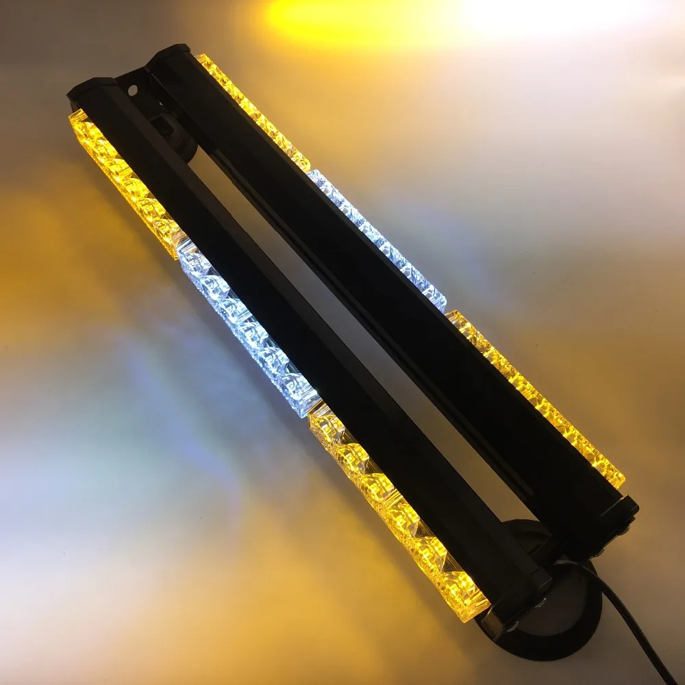 

108W High Power Double Side Police Firemen Emergency Car Flashing Strobe Work Light Bar Amber/White 36 LED Warning Light Yellow