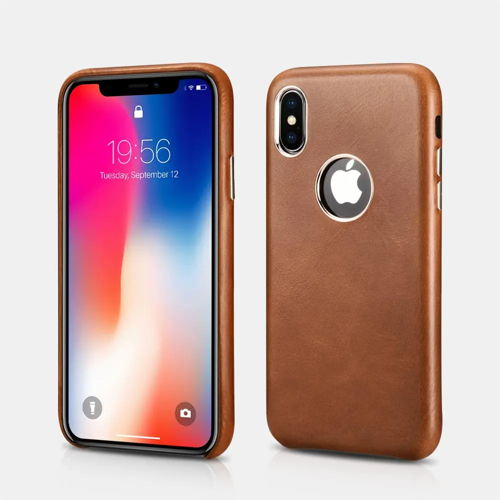 ICARER Роскошный тонкий первый слой из натуральной кожи чехол для iPhone X XS MAX ретро