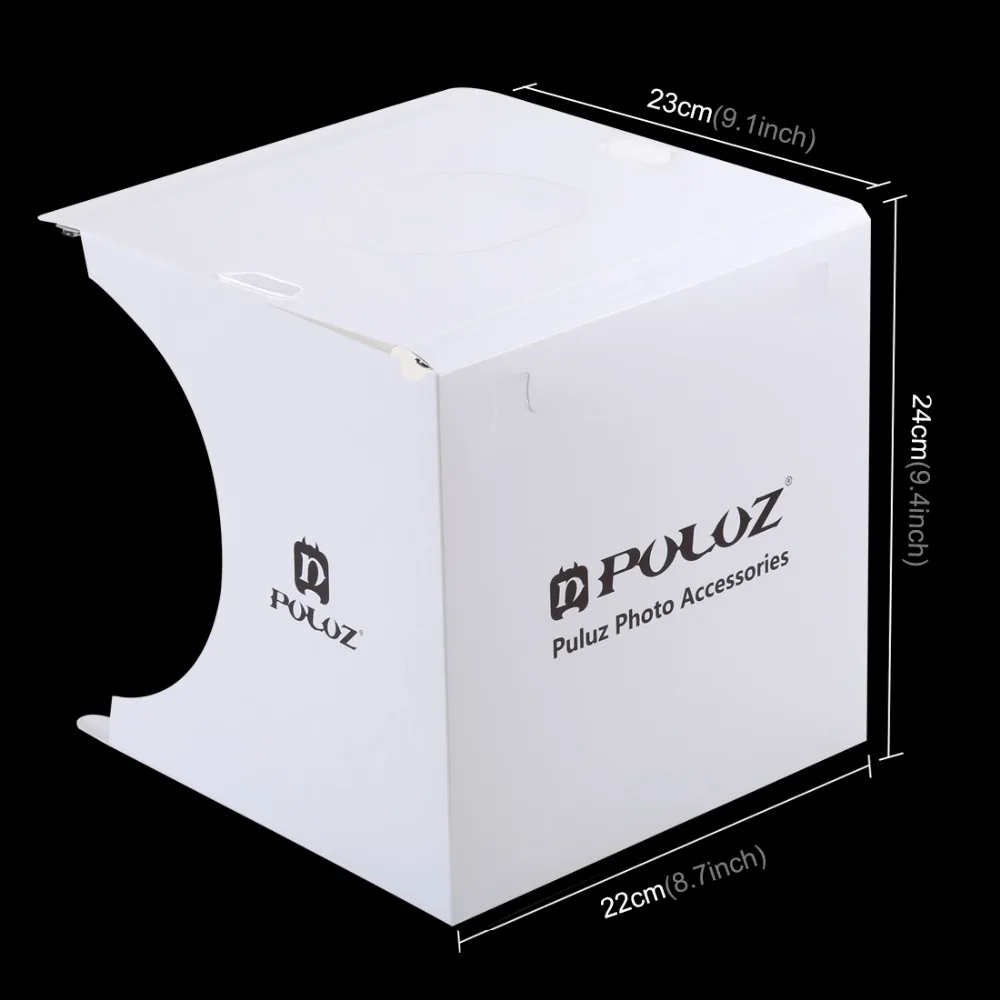 Folding Lightbox Photography Photo Studio Softbox 2 Strips LED Light Soft Box Photo Background Kit Light Box Camera