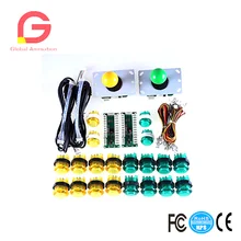 Arcade DIY Parts 2x Zero Delay USB Encoder + 2x 8 Way Joystick + 20x LED Push Buttons For Mame Jamma Arcade Project Kit Sets Arcade DIY Parts 2x Zero Delay USB Encoder + 2x 8 Way Joystick + 20x LED Push Buttons For Mame Jamma Arcade Project Kit Sets