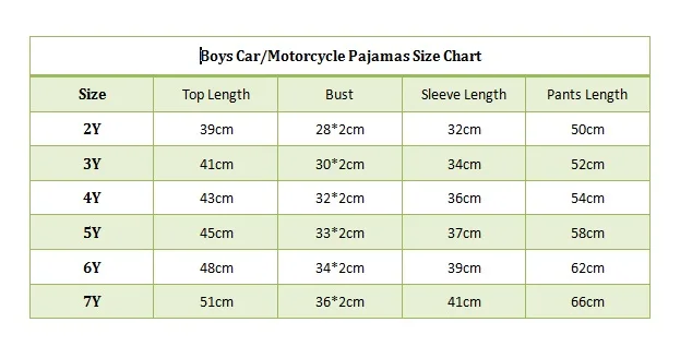 car pajamas size