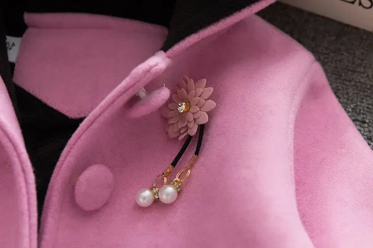 Новая осенне-зимняя высококачественная шерстяная куртка для девочек шерстяная одежда в Корейском стиле одежда для малышей