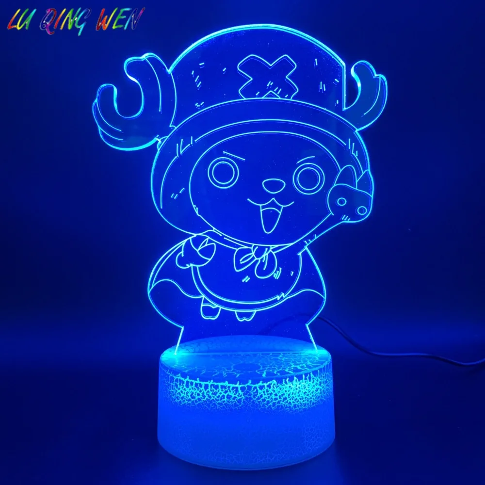 

3d Led Night Light Lamp One Piece Tony Tony Chopper Figure Home Decoration Bright Base Kids Baby Nightlight Child Birthday Gift