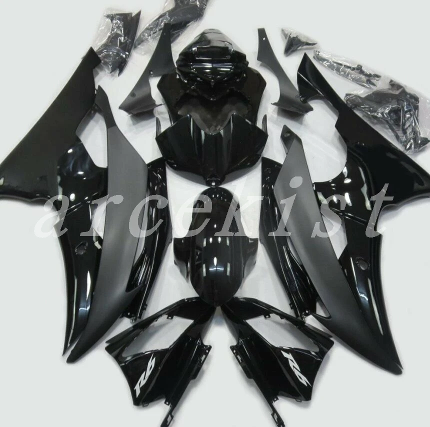 ABS Обтекатели комплект пригодный для Yamaha YZF 600 R6 08 09 10 15 16 YZF-R6 2008 2009 2010 2011 пользовательские черный цвет