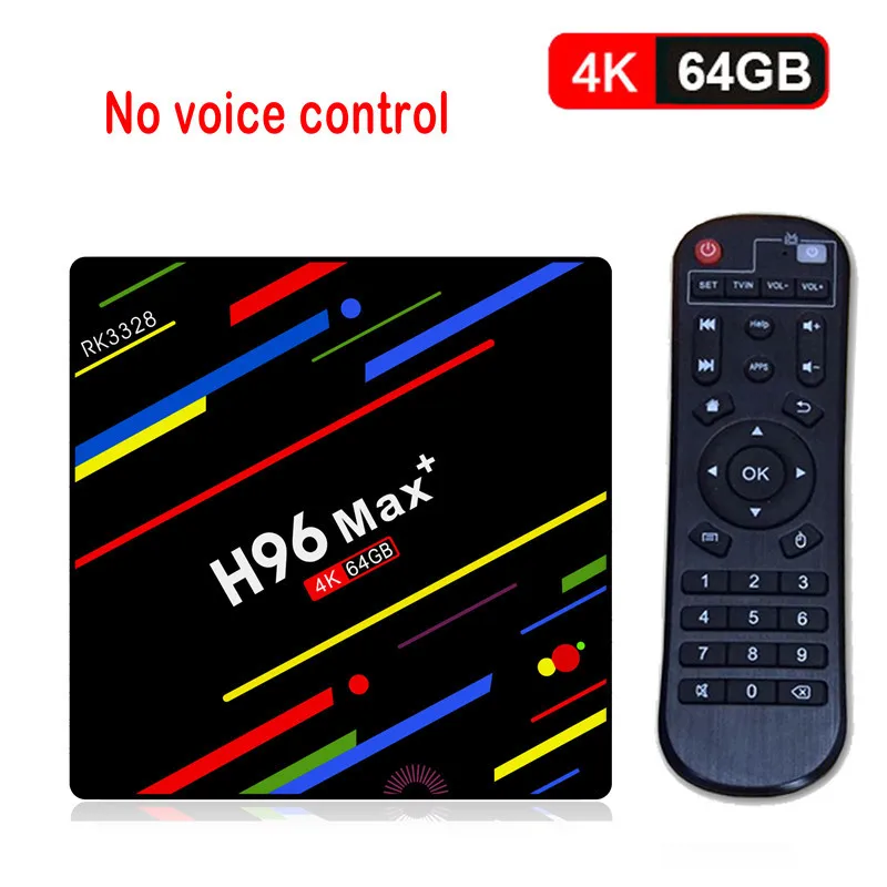 H96 MAX PLUS ТВ приставка RK3328 Smart 4K HD 4G 64G Android 8,1 четырехъядерный Google Голосовое управление плеер Settop BOX с подсветкой клавиатуры - Цвет: no voice 4G 64G