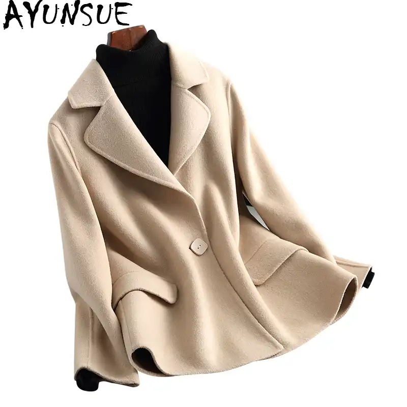 Beige short coat womens Outlet