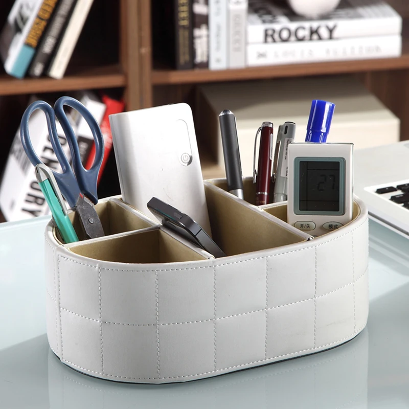 PU Leather Remote Control Phone Holder Storage Box Cosmetic Organizer Makeup Case Storage Cosmetic Shelf Organizer22