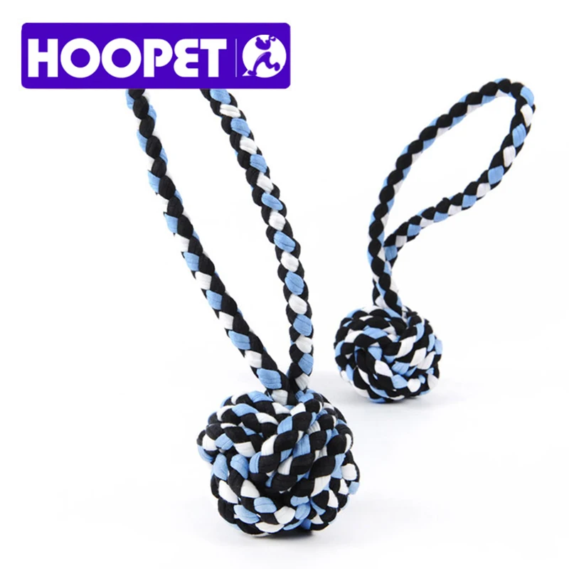 

HOOPET Pet Dog Rope Ball Three Color Section Rope Toys Interactive Resistance to Bite