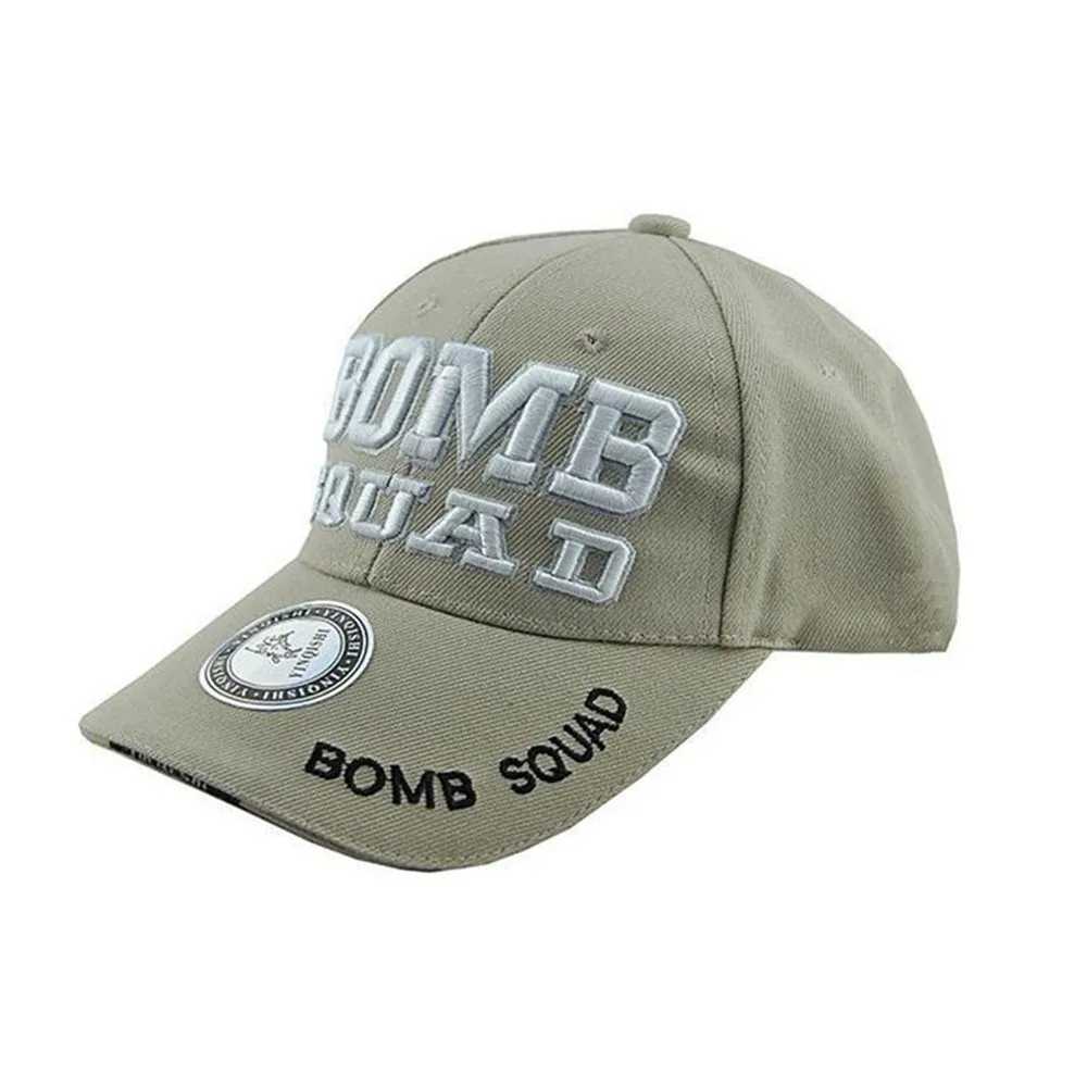 sport baseball cap man cap and hat Bomb Squad logo Tan (3)