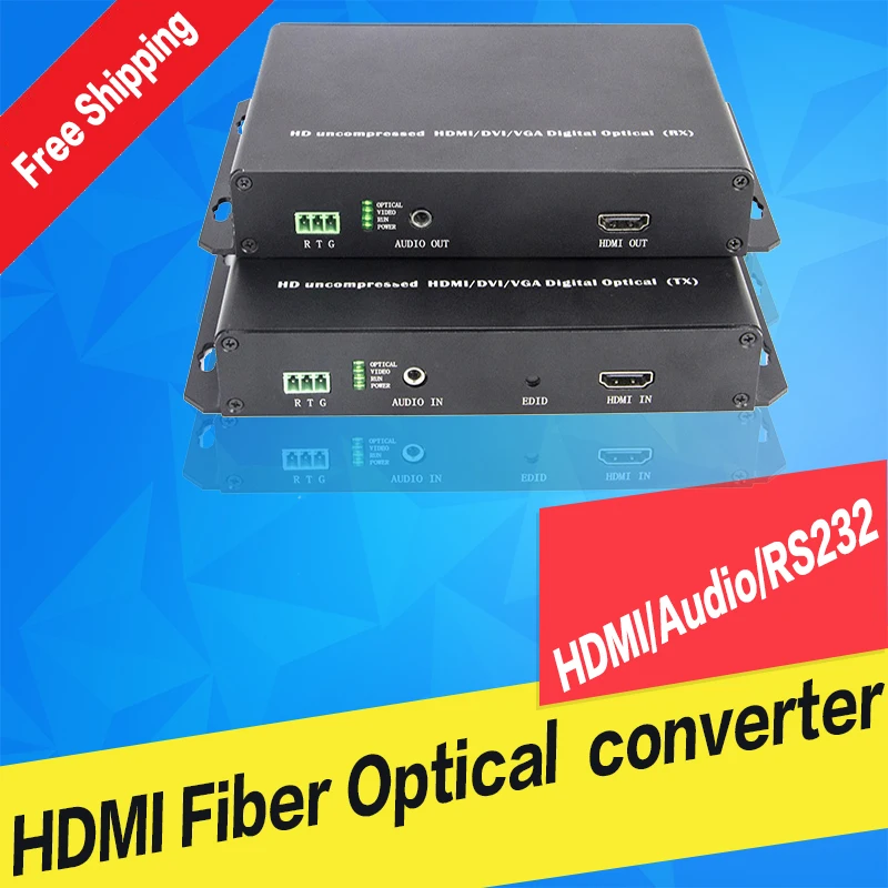 1080 P HDMI Extender волоконно-оптических распаковки видео одиночный режим Single Fiber 10 км приемник передатчик аудио RS232