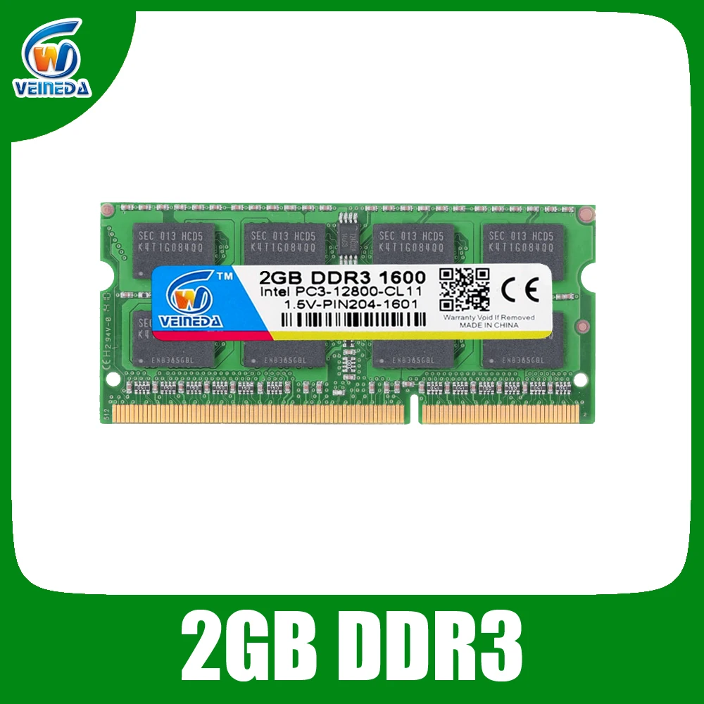 

VEINEDA Memoria ddr 3 2GB sodimm ddr3 1333 ram For Intel AMD laptop ddr3 2gb Sodimm 1600Mhz 240pin