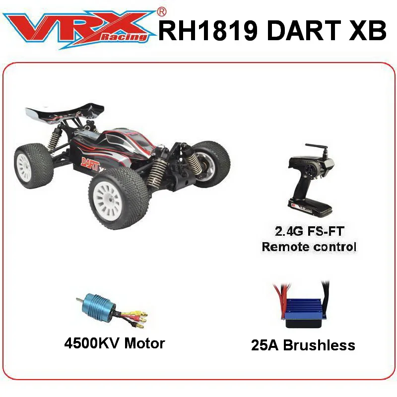 VRX Racing RH1819 DART XB 1/18 бесщеточный 4WD Электрический Радиоуправляемый автомобиль, не входит батарея и зарядное устройство, мини автомобиль игрушка с пультом дистанционного управления