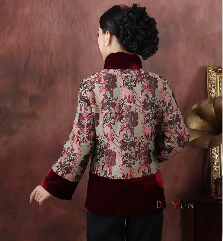 Китайское традиционное зимнее пальто Женская бархатная куртка Размер: M-3XL