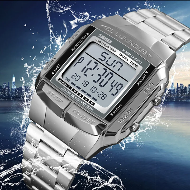 Sports Watches Men Top Brand Luxury Waterproof LED Mens Watches Male Electronic Digital Watch Men Clock Relogio Masculino SKMEI
