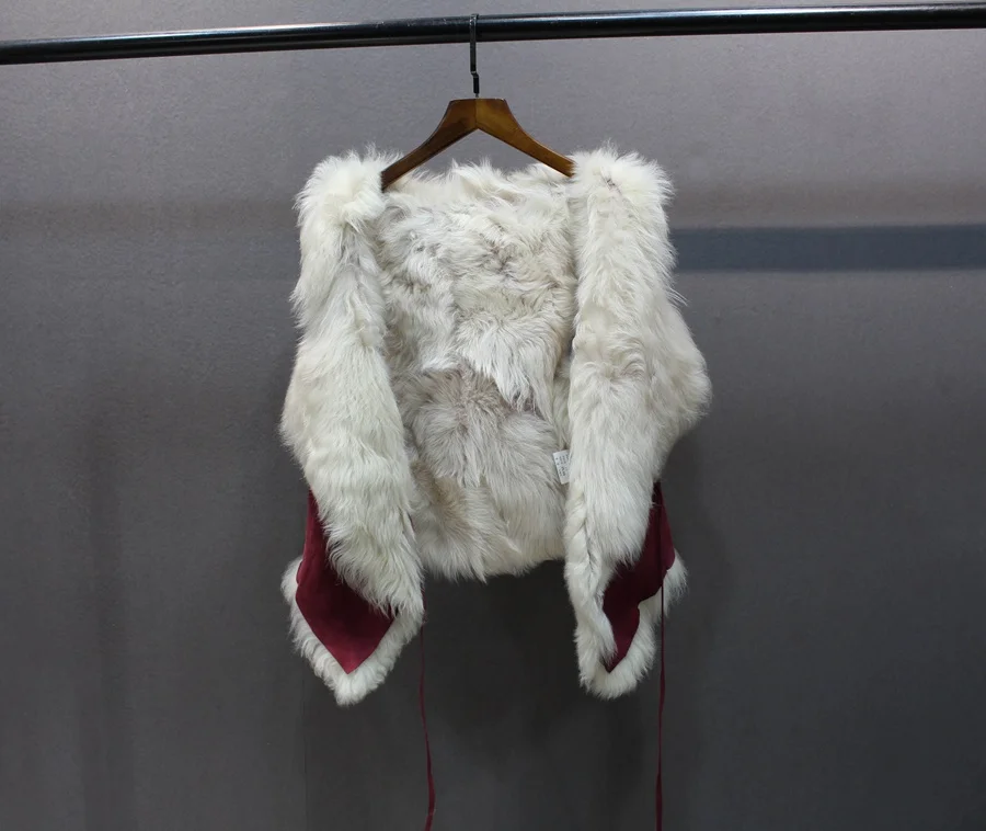 ladies genuine leather and sheep fur waistcoat (5)