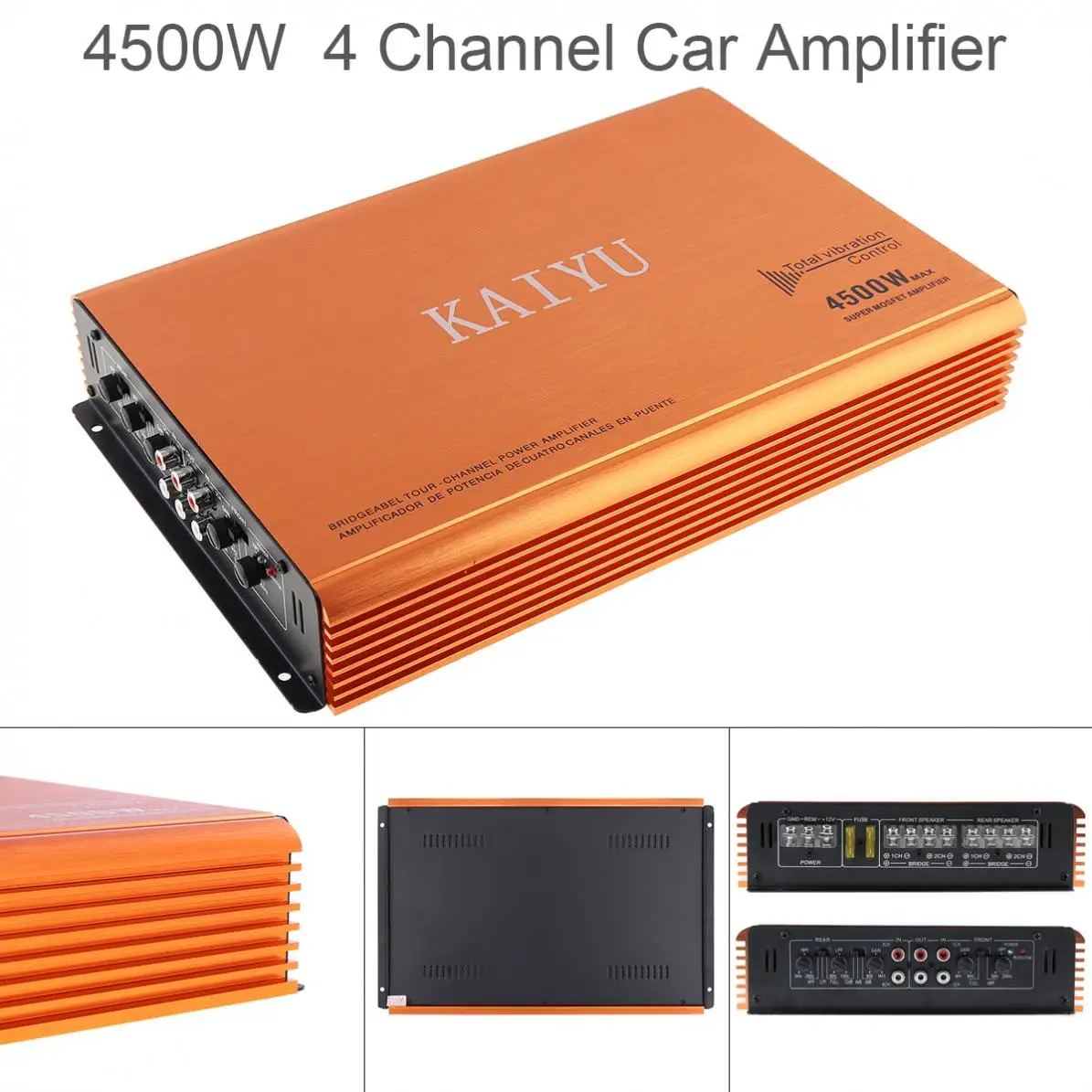 12V 4500W High Power Class AB Digital 4 Channel Aluminum Alloy Car