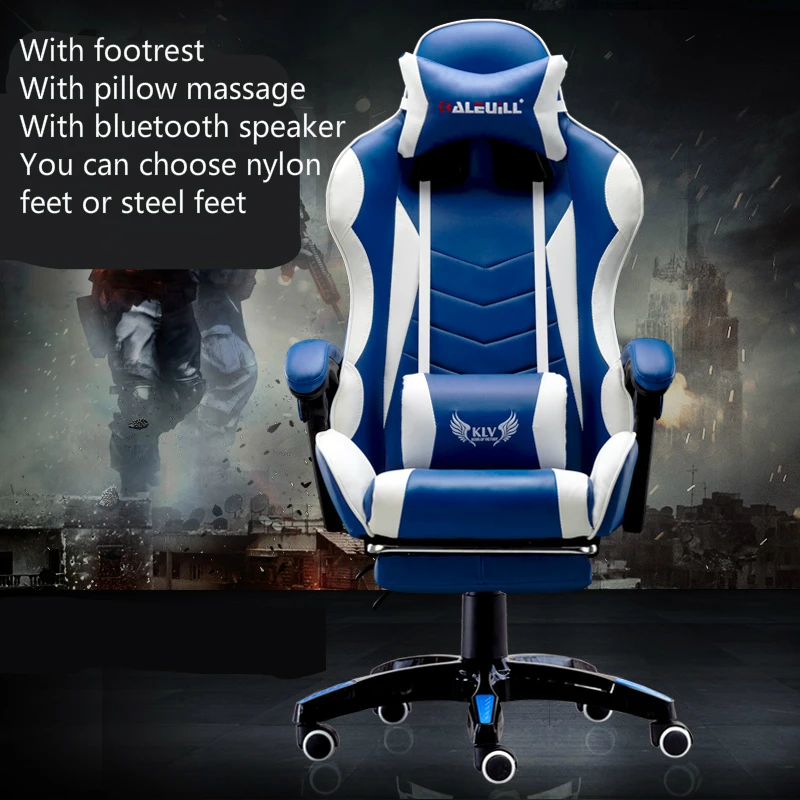 Многофункциональное офисное кресло, массажное кресло для дома, компьютерное кресло с подставкой для ног, с подъемом и вращением, игровое кресло для электронных видов спорта - Цвет: B2