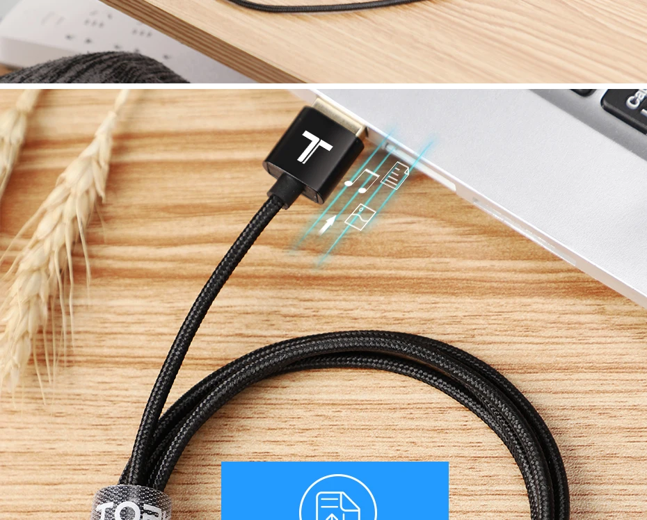 3-Pack TOPK 0,6 M/1,2 M/1,8 M usb type-C кабель с нейлоновой оплеткой для синхронизации данных type-C кабель зарядного устройства для samsung S9 Xiaomi MiA1 USB C