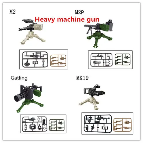 

Military building blocks War games heavy machine gun weapon accessories blocks compatible with Legoe for gift
