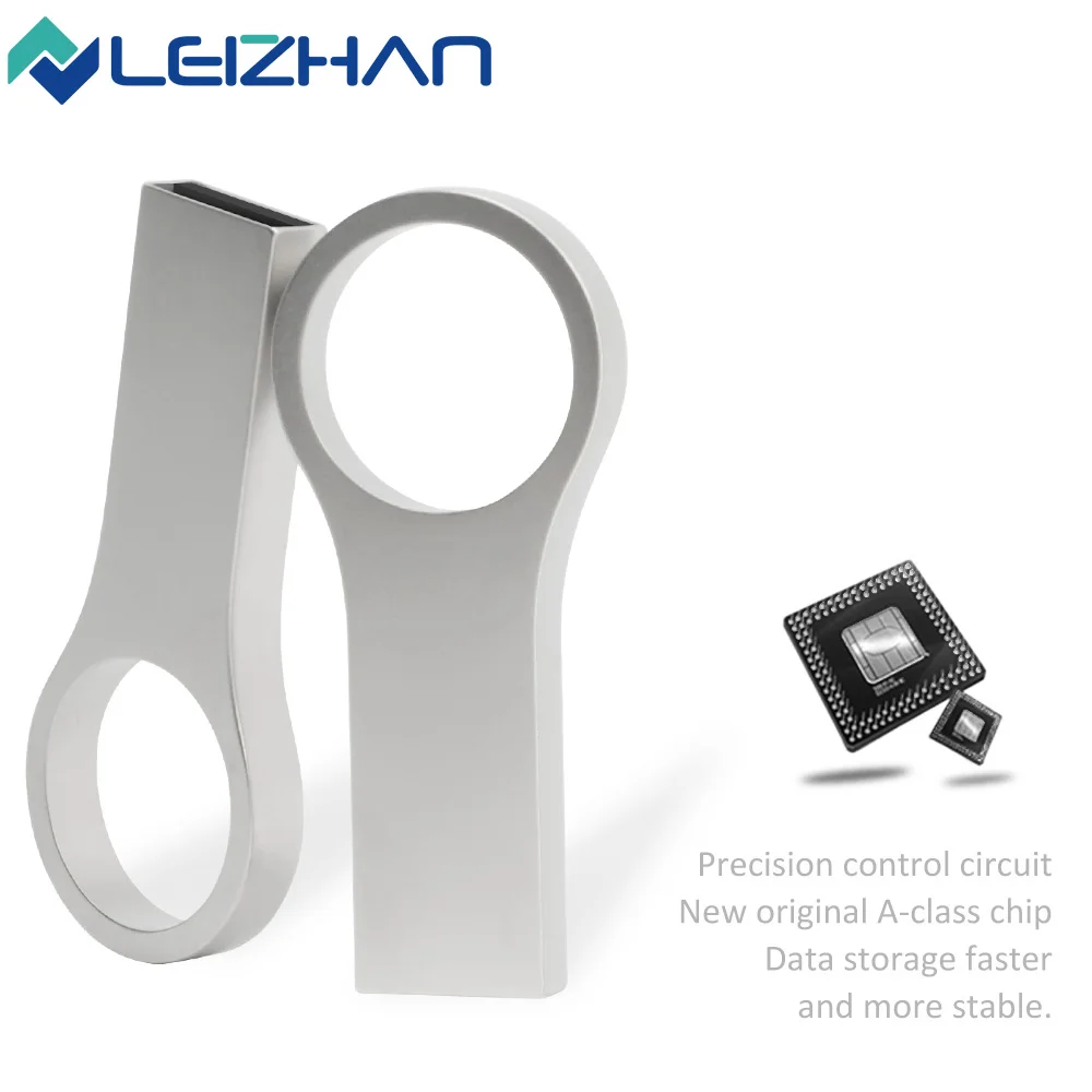 LEIZHA Флешка USB металлический флэш ключ привода кольцо 64 ГБ 32 16 8 4 флеш накопитель