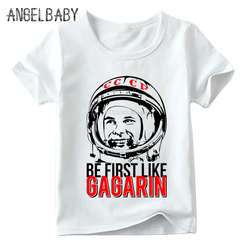 

CCCP USSR Gagarin Print Boys T shirt Kids The Soviet Union Russia Space T-shirt Baby Girls Summer Short Sleeve Clothes,ooo2437