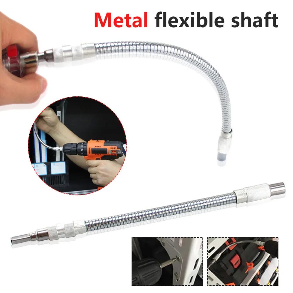 

Multitul Hex Shank Extension Snake Bit 200mm Flexible Shaft Tool Metal Drill Screwdriver Bit Holder Connect Link