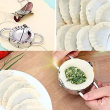 Hot Stainless Steel Dumpling Maker Mould Kitchen Pastry Tool with Flour Ring Cutter FQ-ing