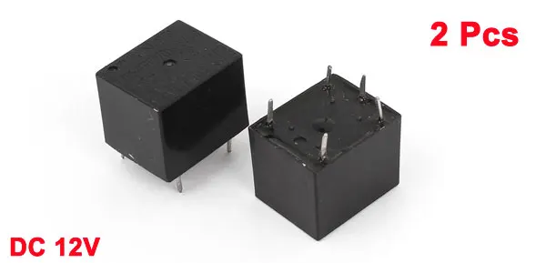 PBC Mount 5 Pins SPDT General Purpose Relay Black DC 12V Coil 2 Pcs
