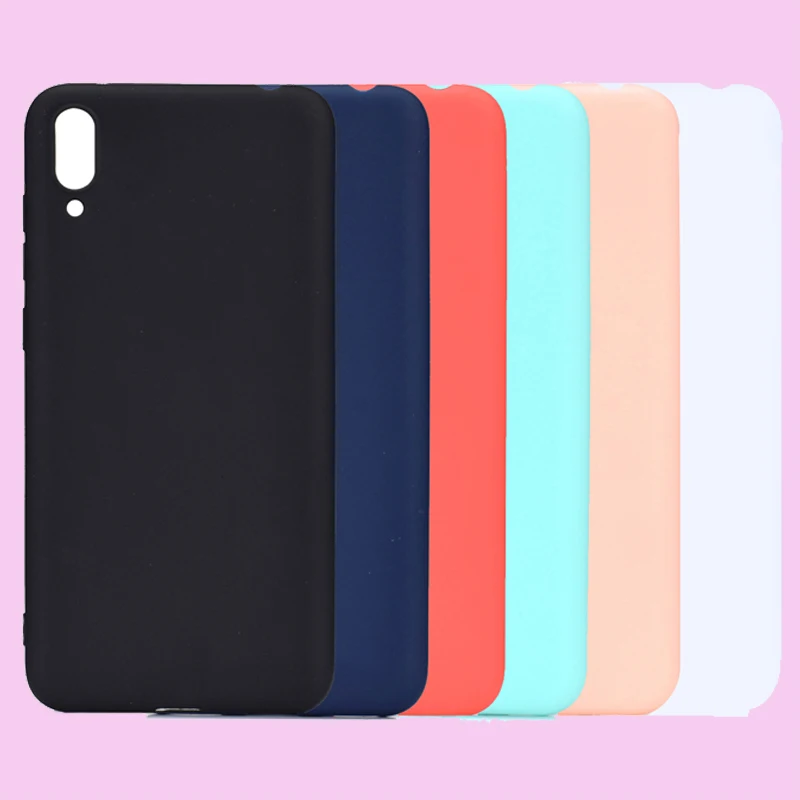 

Fashion Candy Solid Color Soft Cases Phone Silicon Cover Shell Coque Funda for HUAWEI Y7 Pro 2019 6.26" No Fingerprint Hole Case