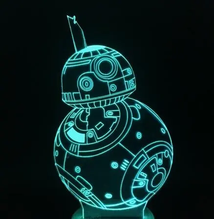 Звездные войны Робот BB 8 BB8 3D Сенсорная лампа Настольная Светодиодная идеальный
