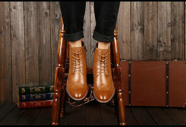 Men's Boots Lace-up Fashion Boot Black Shoes Men Boots Chelsea Genuine Leather Winter Shoes Mens Military Boots Men Combat Brand (10)