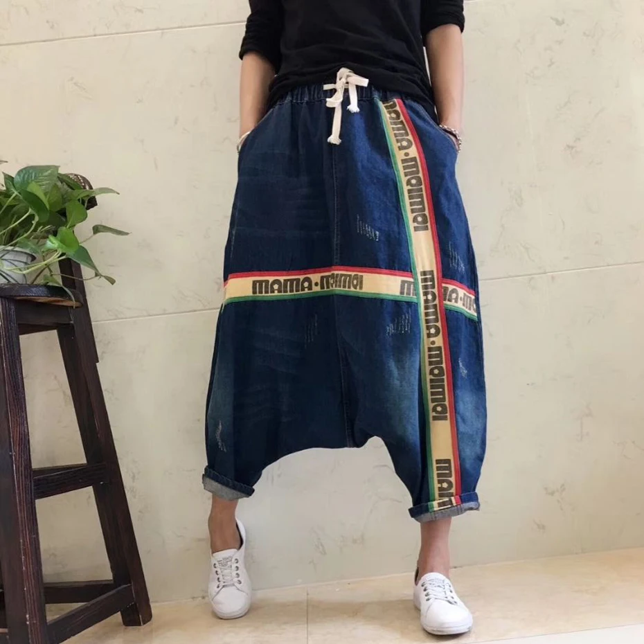 

Women Jeans Denim Pants Cross-pants Trousers for Ladies Big Loose Plus Size Hip Hop Baggy Casual Fashion Vintage Autumn 180479