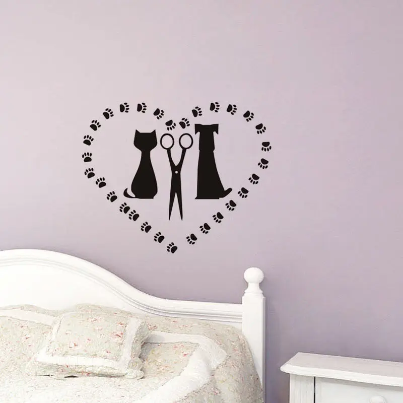 pet dog and cat silhouette decals grooming salon wall sticker for pet dog and cat silhouette decals grooming salon wall sticker for