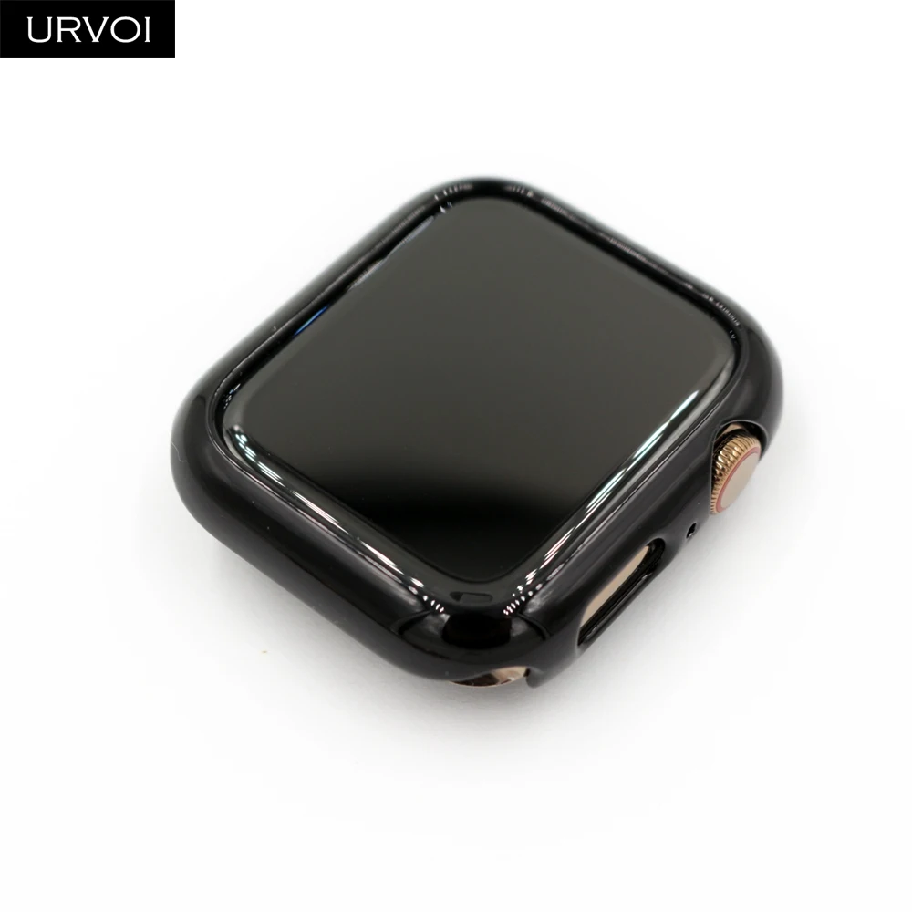 Чехол URVOI для apple watch series 4 3 2 1 чехол для iwatch Гальваническое блестящее средство защиты ПК 40 44 мм ультратонкая рамка полоса