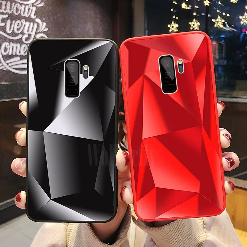 

Bling Diamond Texture Cover For Samsung Galaxy A6 A8 A9 J4 J6 Plus 2018 J3 J5 J7 2017 S7 Edge S8 S9 Plus Note 9 8 TPU+PC Cover