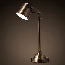 Креативный Американский Ретро стиль прикроватная лампа для спальни железные медные промышленные роторные настольные лампы CL