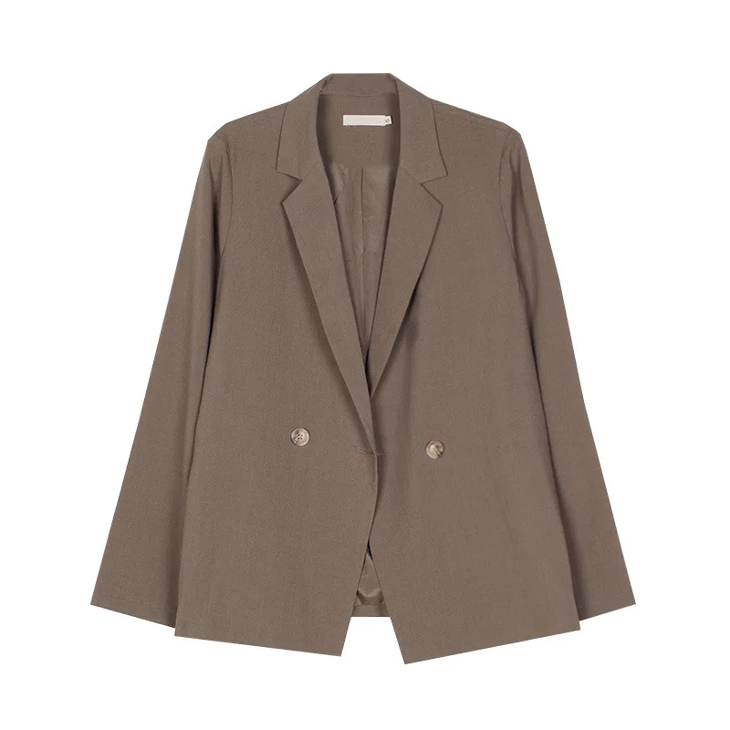 Spring 2019 New Super Red Drop Loose Leisure Small Suit Coat Double Breasted Notched Black Women Jackets and Coats Suit