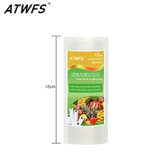 ATWFS1PCS 12 см x 500 см/рулонные вакуумные пакеты для хранения пищевых продуктов, вакуумная упаковка, пакеты для вакуумного упаковщика