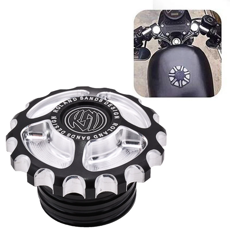 Motorcycle CNC Aluminum Fuel Gas Tank ROUGH CRAFTS Decorative Oil Cap for Harley Davidson Sportster XL 1200 883 X48 Dyna