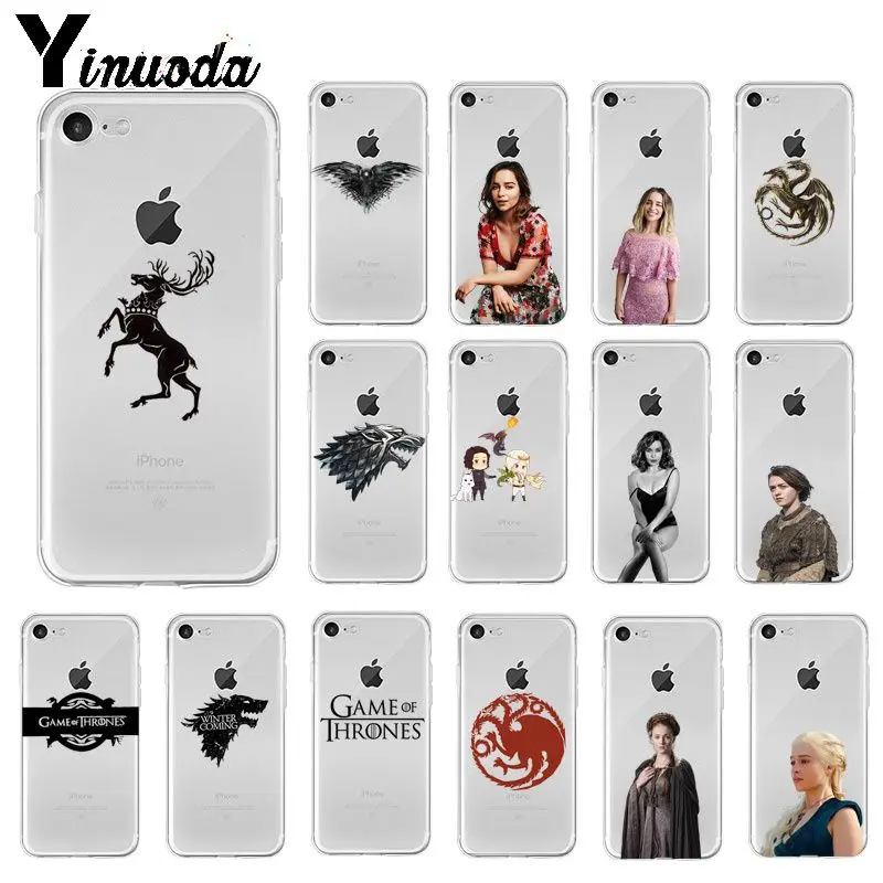 

Yinuoda Game of Thrones Daenerys Dragon TPU Soft Silicone Phone Case Cover for iPhone 5 5Sx 6 7 7plus 8 8Plus X XS MAX XR