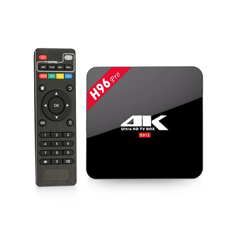 Смарт ТВ приставка H96 Pro Amlogic S912 Android 7 1 3 ГБ 32 ГБ/64 2 4g + 5 8g WiFi 4 K Ultra медиаплеер