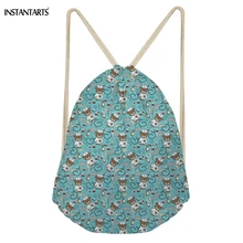 INSTANTARTS повседневный рюкзак для девочки-подростка с милым рисунком медсестры медведя женские сумки на шнурке модные большие сумки для хранения