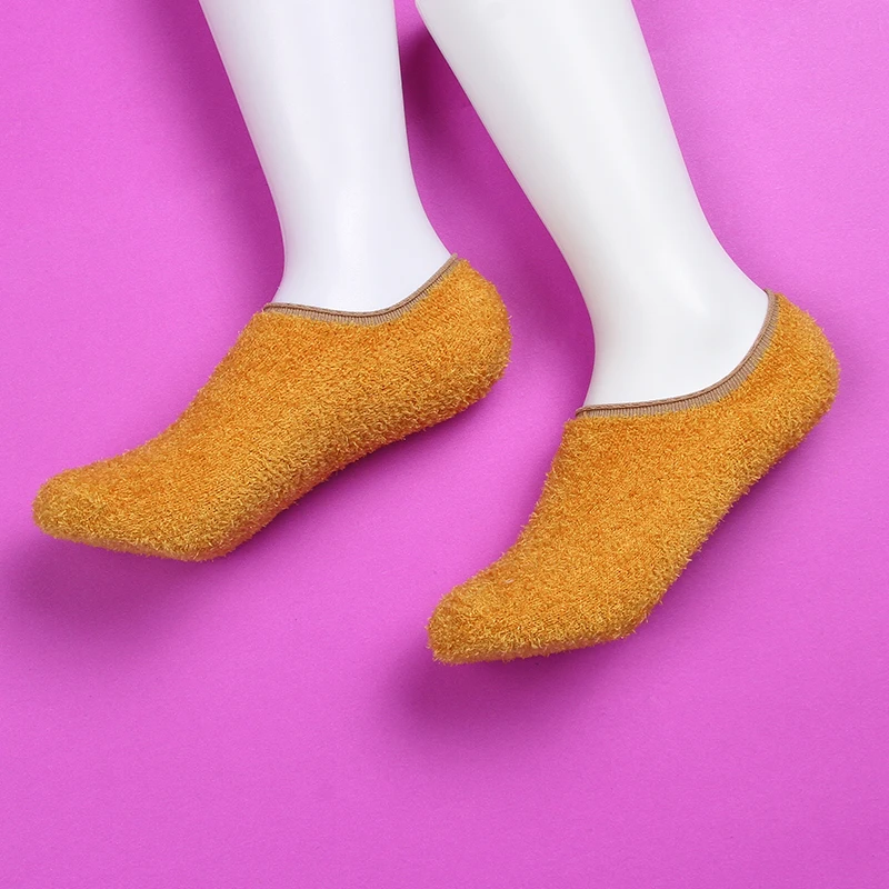 

Fashion Fleece Socks Slippers Women Autumn Spring Soft Breathable Non-Slip Liner Invisible Sock Casual Fluffy Unisex Popsocket