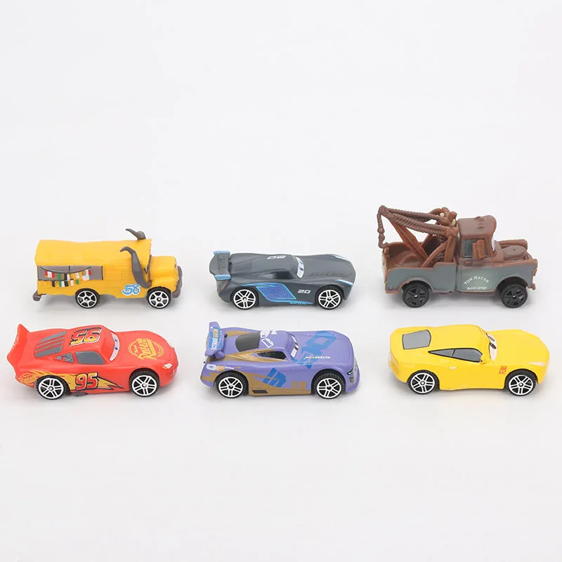 7 см 6 шт./лот Disney Pixar Cars 3 Lightning McQueen Mater Jackson Storm Ramirez 1:55 литье под давлением ABS модель