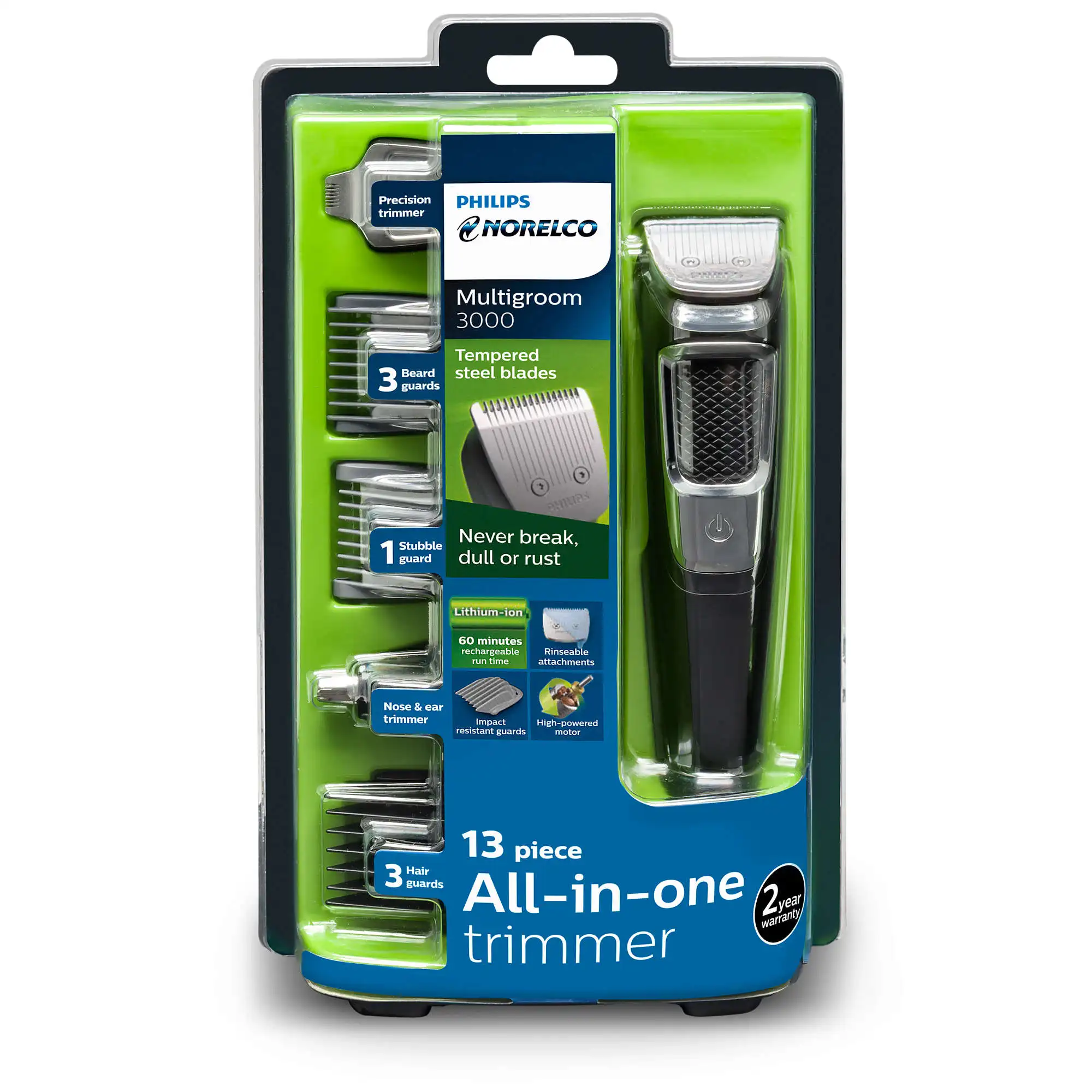 Philips Norelco Series 3000 multigum мужской перезаряжаемый электрический триммер 13 шт.