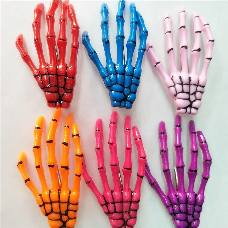

Hand - bone hair clip ghost - claw skull - claw fluorescent hair card crystal the same type of Japanese hair accessories wholes