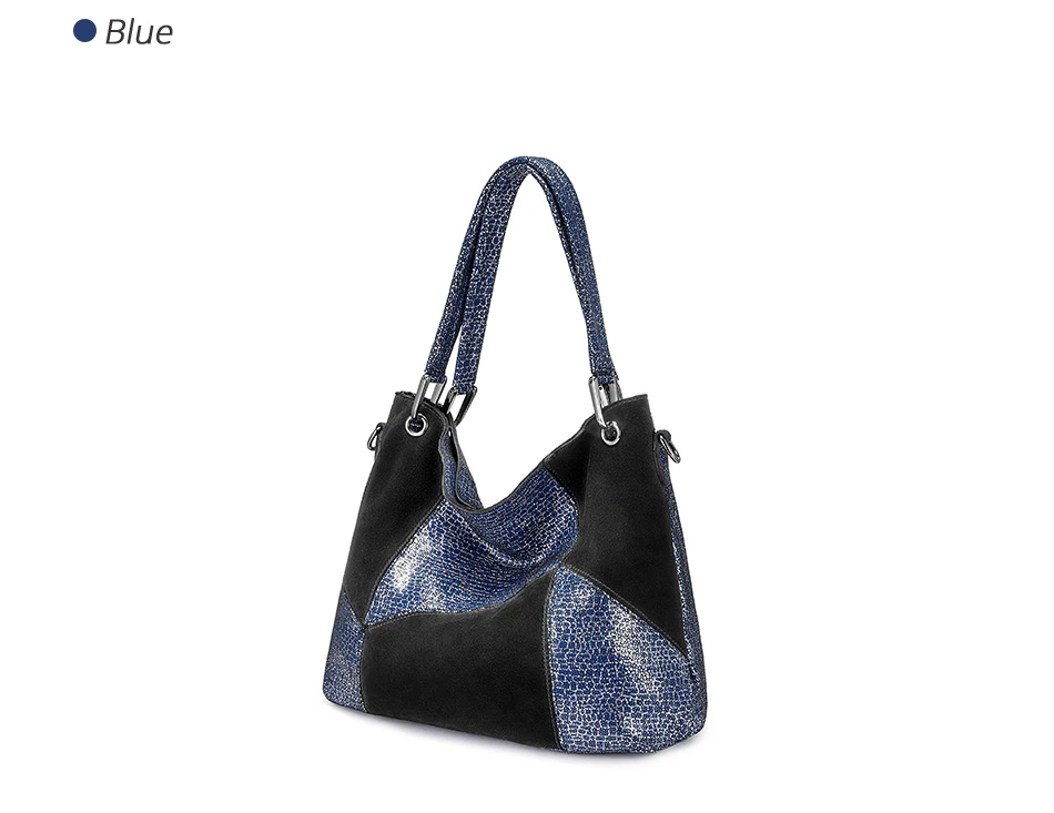 REALER кожаная сумка женская сумка через плечо из натуральной кожи Высококачественная модная Лоскутная сумка-мессенджер большая сумка-тоут