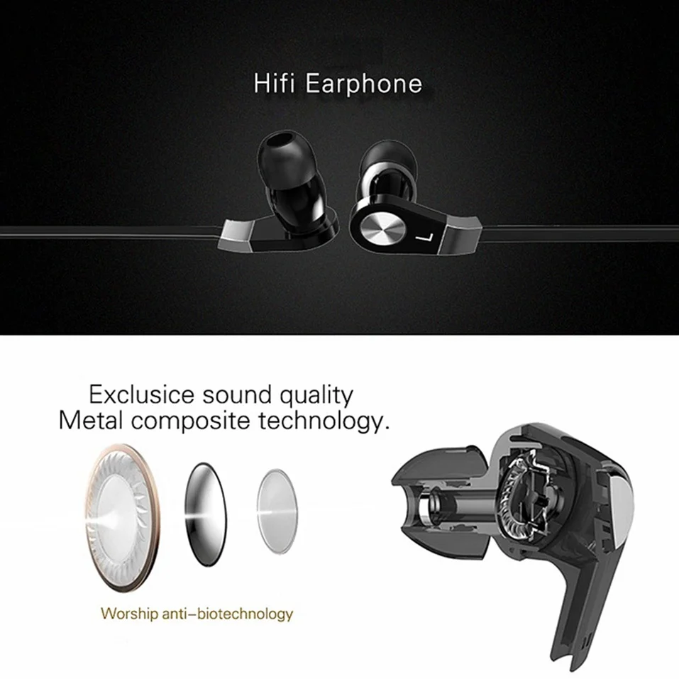 Icoque Wired In Ear Earphone Hifi Stereo Bass Earbuds 3.5mm Flat Cable Headphones with Mic for iPhone Xiaomi PC Music Earphones  (2)